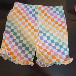 Posh Peanut Colorful Checkered Ruffle Shorts Size 7